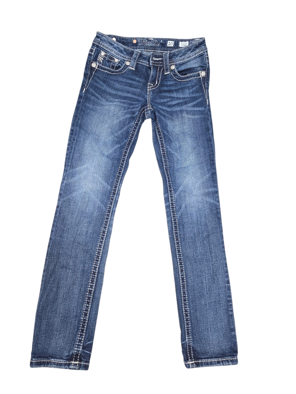 Miss Me Indigo Straight Leg Girl Jeans.